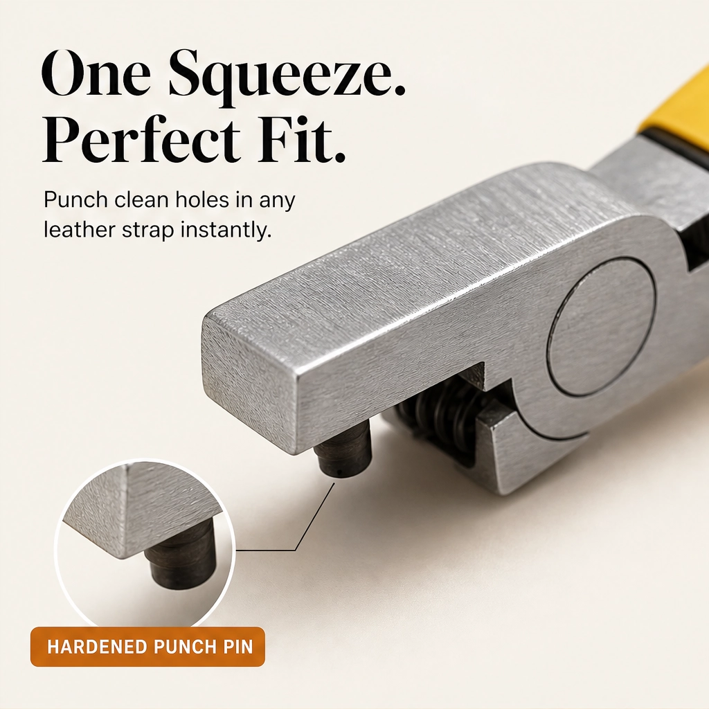 Punchwell – Portable Leather Hole Punch Plier for Watch Straps, Belts & Shoes + 50% OFF