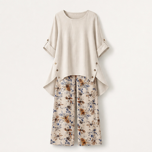 Willowen – Breathable Cotton-Linen High-Low 2-Piece Boho Summer Set + 50% OFF