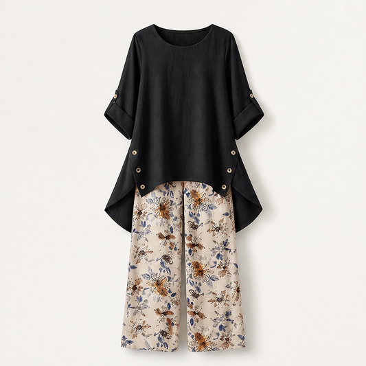 Willowen – Breathable Cotton-Linen High-Low 2-Piece Boho Summer Set + 50% OFF