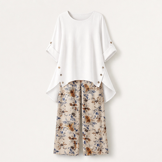 Willowen – Breathable Cotton-Linen High-Low 2-Piece Boho Summer Set + 50% OFF