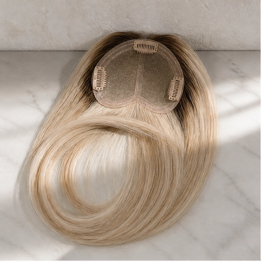 Velora – 100% Human Hair Topper with Natural Lace Hairline & Secure Clip-In Crown + 50% OFF