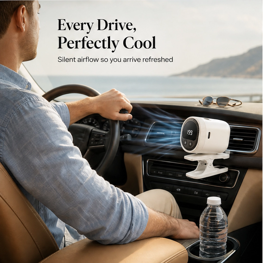 Zephra™ – Turbo Vent-Clip Car Cooling Fan with LED Battery Display + 50% OFF