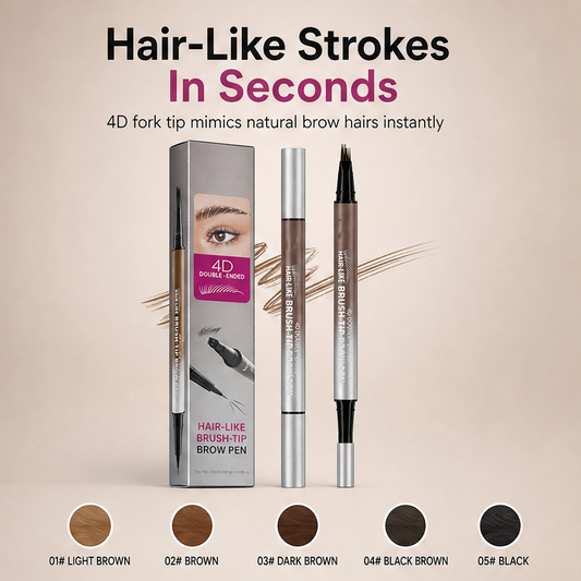 Brennalux – 4-Prong Hair-Stroke Brow Pen with Liner Tip + BUY 1 + PICK 1 FREE COLOR features
