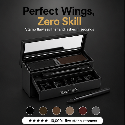 Noirstamp – 3-in-1 Eyeliner, Lash & Beauty Mark Stamp Kit features