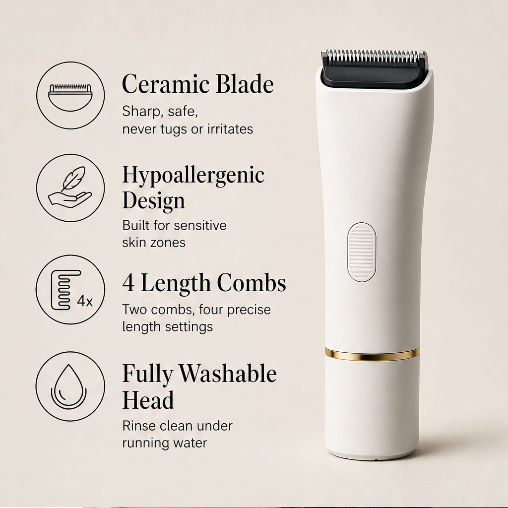 Purelume – Ceramic Blade 3-in-1 Beard, Nose & Body Trimmer + 50% OFF features