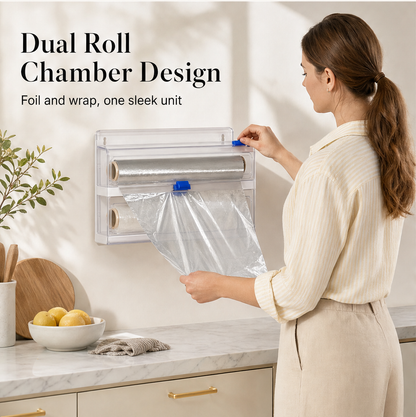 Slidewick – Dual-Roll Wall-Mounted Cling Film and Foil Cutter + 50% OFF features
