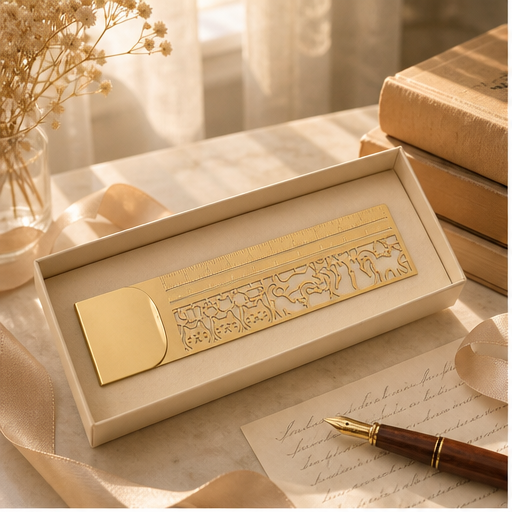 Purrline – 2-in-1 Brass Cat Bookmark & Ruler + 1+1 FREE lifestyle