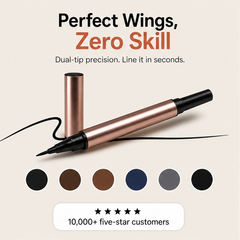 Linoré – Dual-Tip Waterproof Liquid Eyeliner for Precision Wings + 1+1 FREE