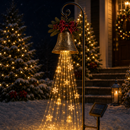 Hollowbrook – Solar Bronze Bell Cascade Christmas Yard Light + 50% OFF lifestyle