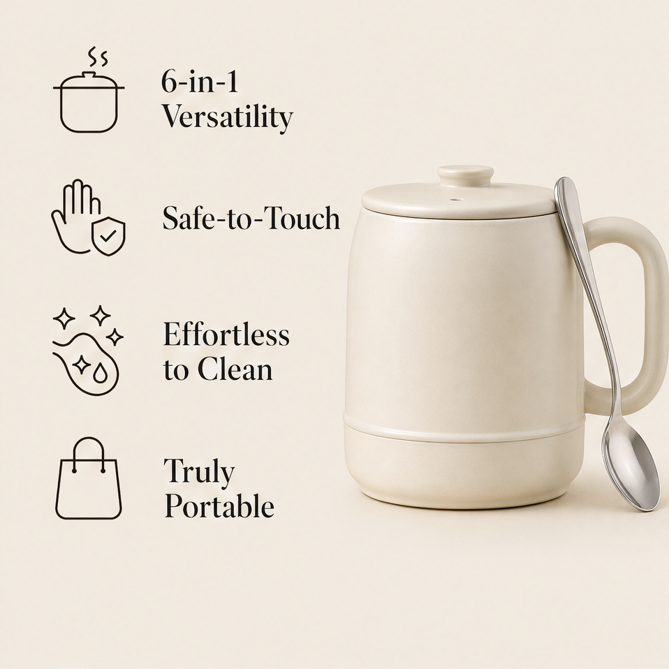 Cozimo – Portable 6-in-1 Mini Cooker with 12-Hr Keep-Warm + 50% OFF features