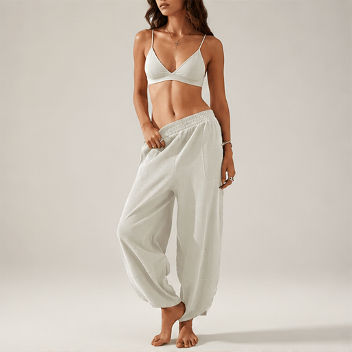 Willowdrift – Elastic Waist Wide Leg Palazzo Pants with Pockets lifestyle