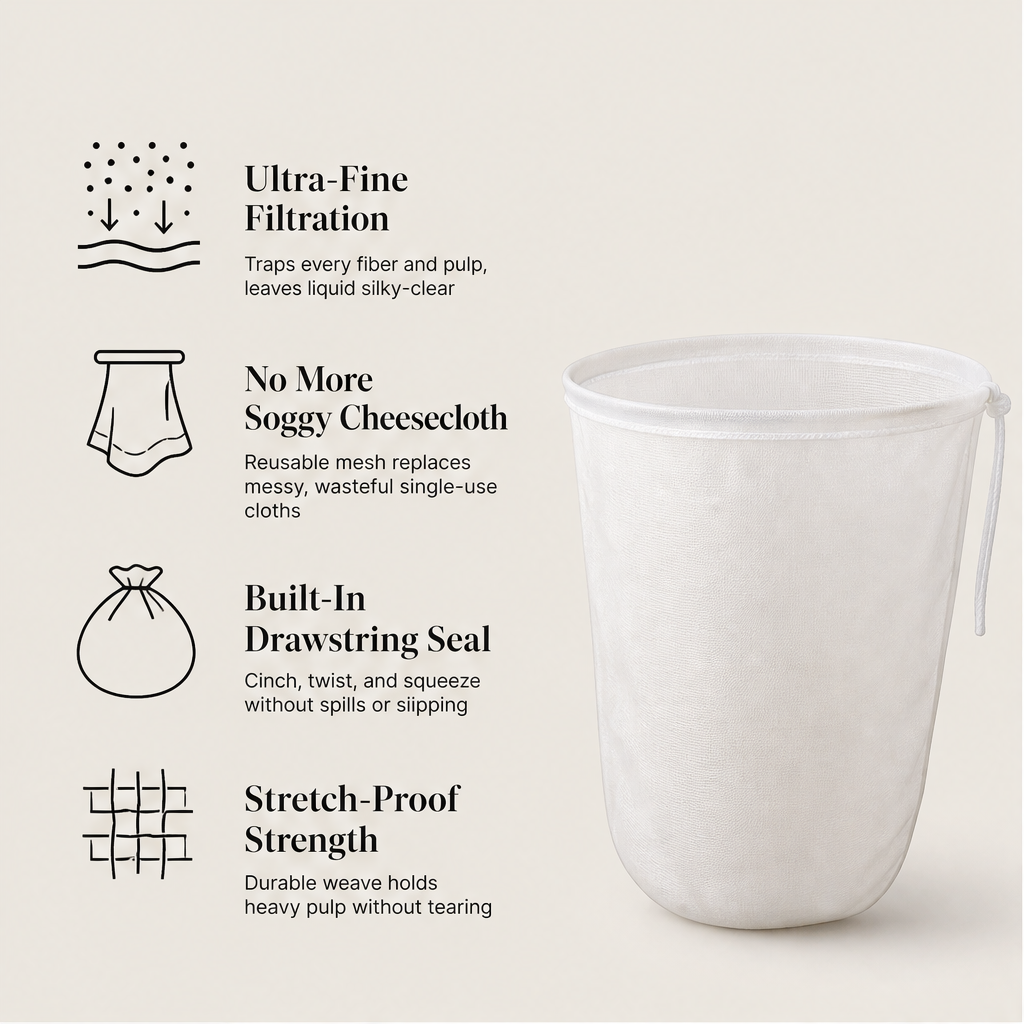 Purelle Kitchen – Fine-Mesh Nut Milk & Food Strainer Bags, 6-Pack + 50% OFF features