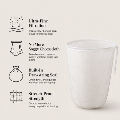 Purelle Kitchen – Fine-Mesh Nut Milk & Food Strainer Bags, 6-Pack + 50% OFF features