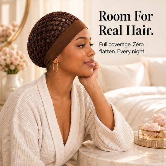 Curlanest – Roomy Mesh 3-Pack Satin-Band Hair Caps for Curls & Braids + 50% OFF features