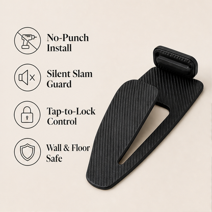 Hushmount – No-Punch Foot-Lock Door Stopper & Wall Protector + 50% OFF features