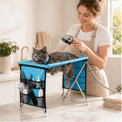 Calmstead – Foldable 2-in-1 Grooming Table &amp; Hammock for Pets lifestyle