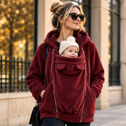 Kindlewrap – Babywearing Sherpa Fleece Hoodie with Zip Carrier Pouch + 50% OFF lifestyle