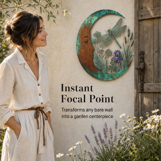 Lunaveil – Crescent Moon & Dragonfly Metal Wall Decor + 50% OFF features