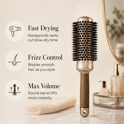 Aurenne – Vented Round Brush for Volume, Shine & Fast Blowouts + 50% OFF features