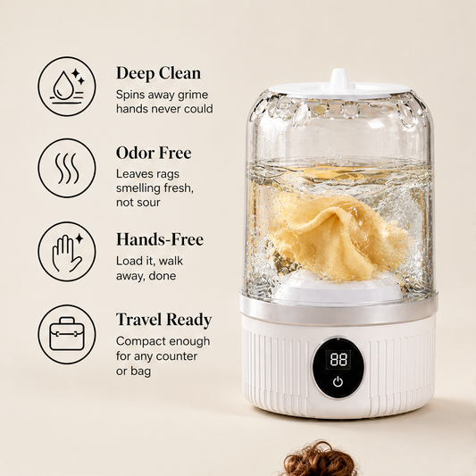 Swirlette – Wireless Rechargeable Mini Washing Machine + 50% OFF features
