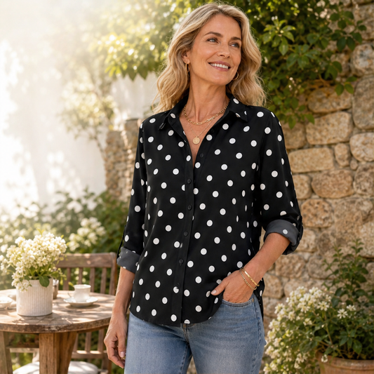 Bellmere – Soft Stretch Roll-Sleeve Button Up Blouse + 50% OFF lifestyle