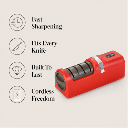 Honeforge – Cordless Diamond Wheel Automatic Knife Sharpener + 50% OFF features