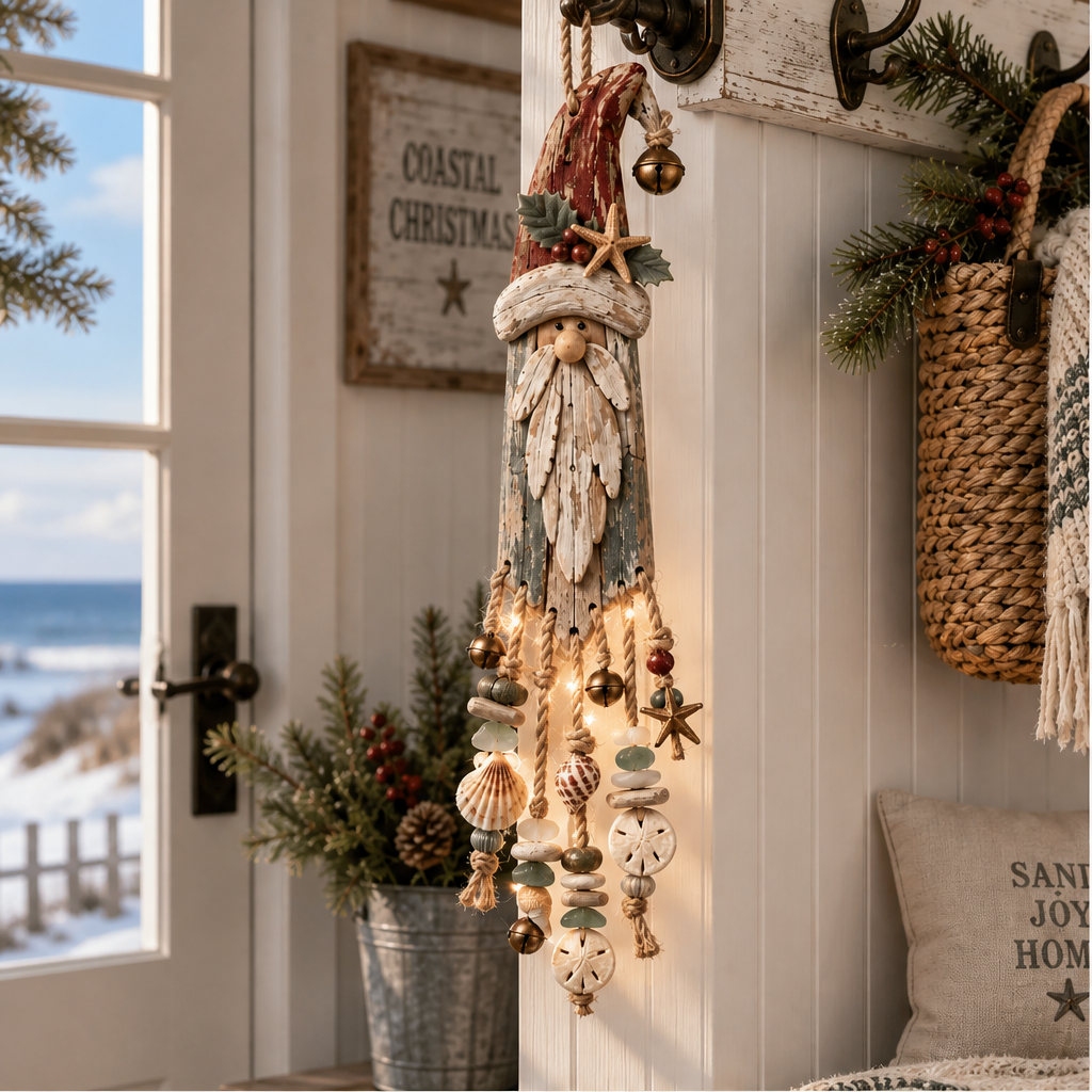 Coastwick – Lighted Driftwood Santa with Shells & Starfish Wall Decor + 50% OFF lifestyle