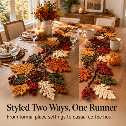 Maplecrest – Hand-Crocheted Leaf Table Runner That Never Wilts + 50% OFF detail