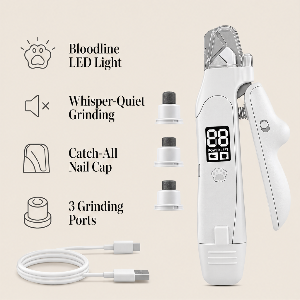 Nailwick – LED Bloodline Light, Anti-Splash 2-in-1 Pet Nail Clipper + 50% OFF features