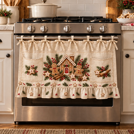 Gingerhearth – Tie-On Gingerbread Kitchen Skirt with Pockets & Ruffle + 50% OFF lifestyle