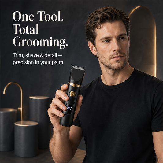 Barefell – 3-in-1 Rechargeable Trimmer, Shaver & Detailer Kit + 50% OFF features