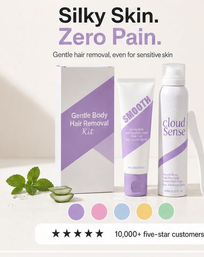 CloudSense – Pain-Free Bikini Hair Removal Cream & Spray Kit + 1+1 FREE features