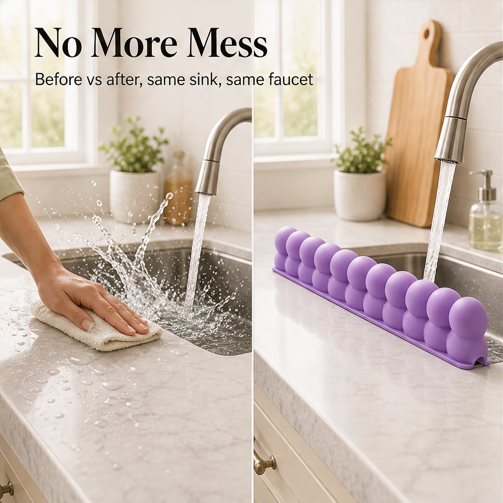 Splashwick – Raised Barrier Silicone Sink Splash Guard + 50% OFF features