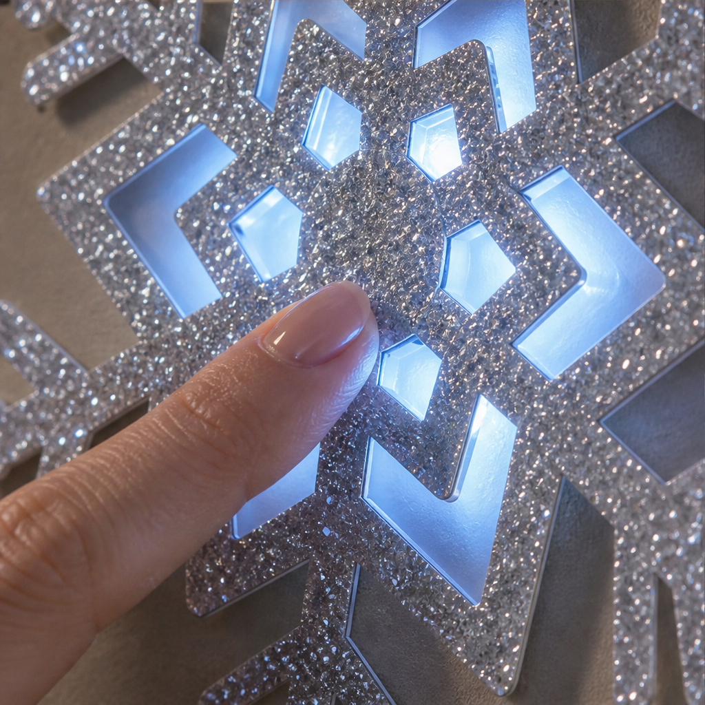 Snowglint – Glowing Glitter LED Snowflake Wall Sticker + 50% OFF lifestyle