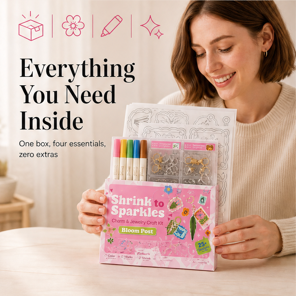 Bloomcraft Studio – Color, Bake & Shrink Charm Making Craft Kit + 50% OFF features