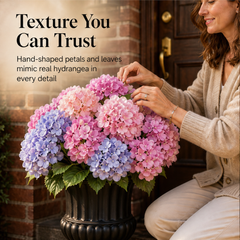 Fernvale Bloom – UV-Resistant Silk Hydrangea Heads for Outdoor Planters + 50% OFF
