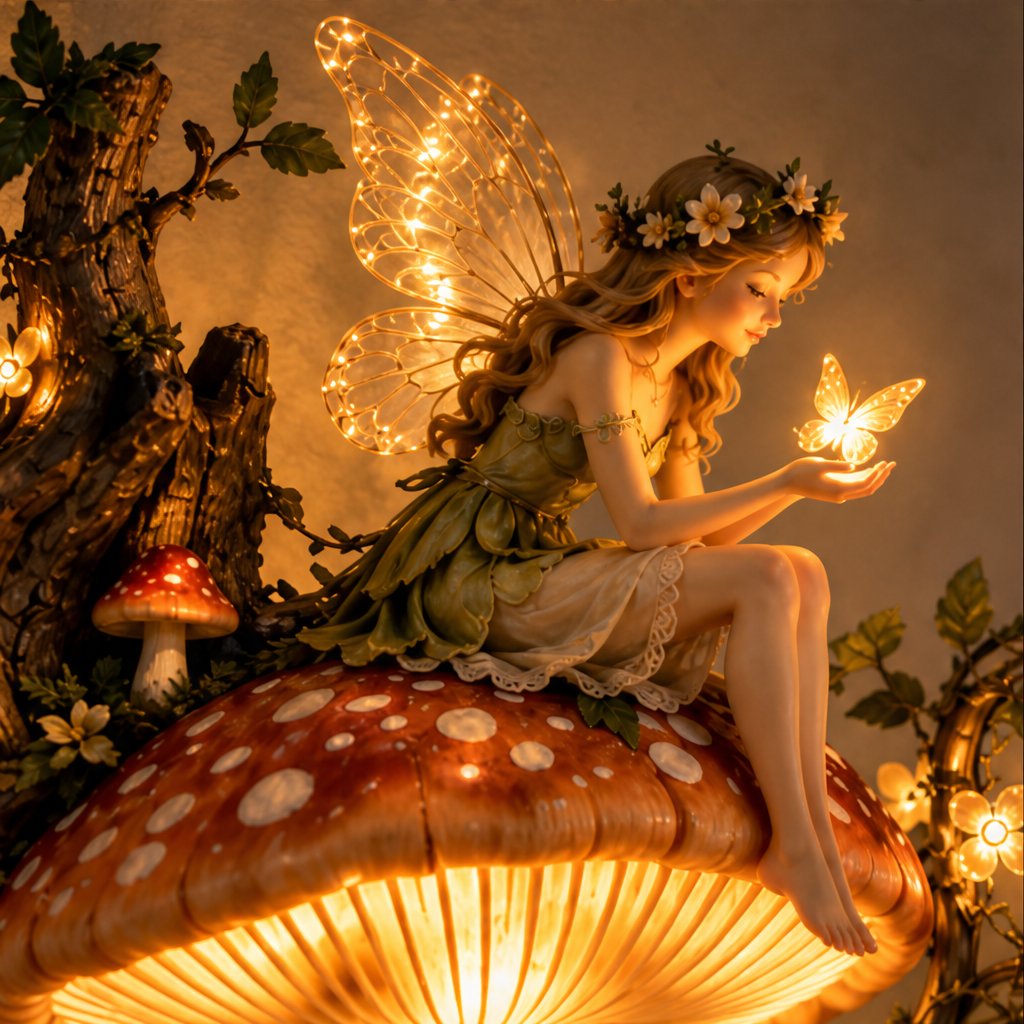 Thistlemoor – Hand-Sculpted Glowing Fairy Mushroom Wall Light + 50% OFF lifestyle