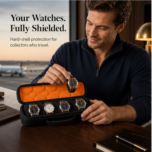 Casewick – Hard-Shell 4-Slot Watch Travel Case + 50% OFF features