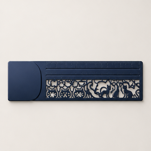 Purrline – 2-in-1 Brass Cat Bookmark & Ruler + 1+1 FREE Navy