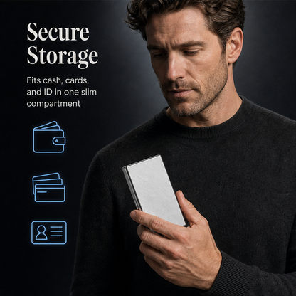 Shieldwick – RFID-Blocking Stainless Steel Card Holder + 50% OFF features