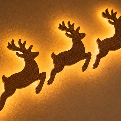 Hearthwick – Peel-and-Stick LED Wooden Santa Sleigh Wall Decor + 50% OFF lifestyle