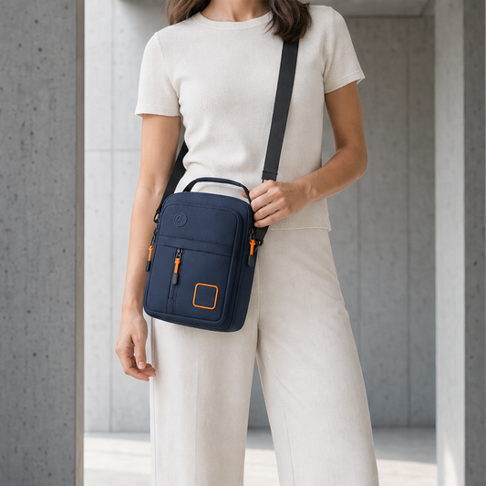 Cargova – Water-Resistant Multi-Pocket Oxford Crossbody Shoulder Bag + 50% OFF Navy