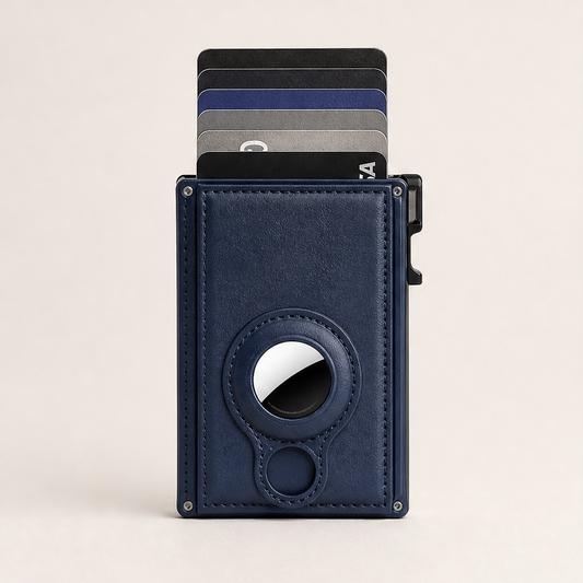 Forgewick – RFID Blocking Pop-Up Slim Wallet with AirTag Slot + 50% OFF Navy