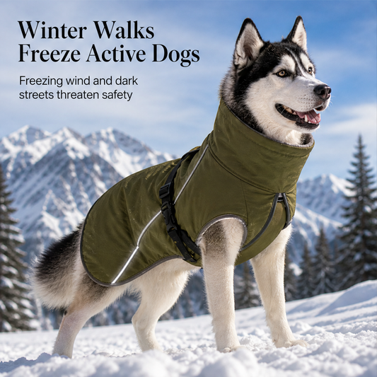 Thermapaw – Waterproof Cotton-Padded Winter Coat for Medium & Large Dogs + 50% OFF features