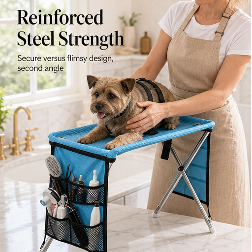 Calmstead – Foldable 2-in-1 Grooming Table &amp; Hammock for Pets features