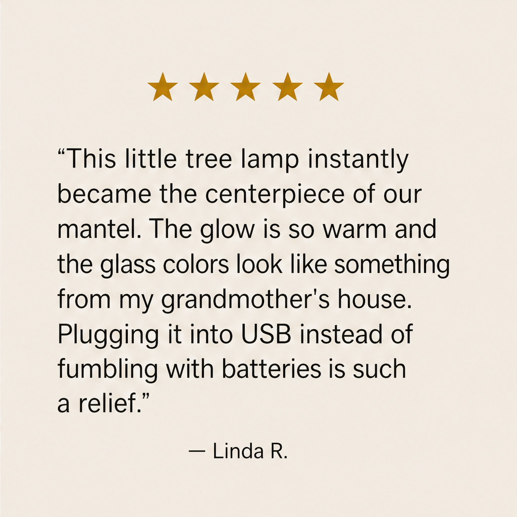 Amberglow Hollis – Stained-Glass Style Lit Christmas Tree Table Lamp + 50% OFF detail