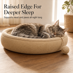 Scratchnook – Sisal Scratcher Bed with Built-In Toy Ball + 50% OFF