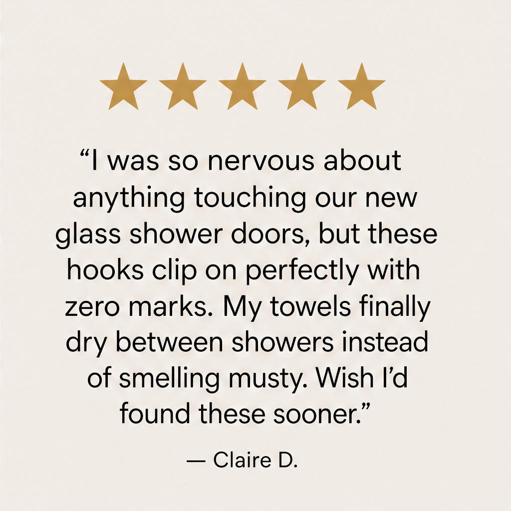 Clearwick – No-Drill Extended Arm Over The Shower Door Hooks + 50% OFF detail