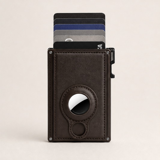 Forgewick – RFID Blocking Pop-Up Slim Wallet with AirTag Slot + 50% OFF Brown