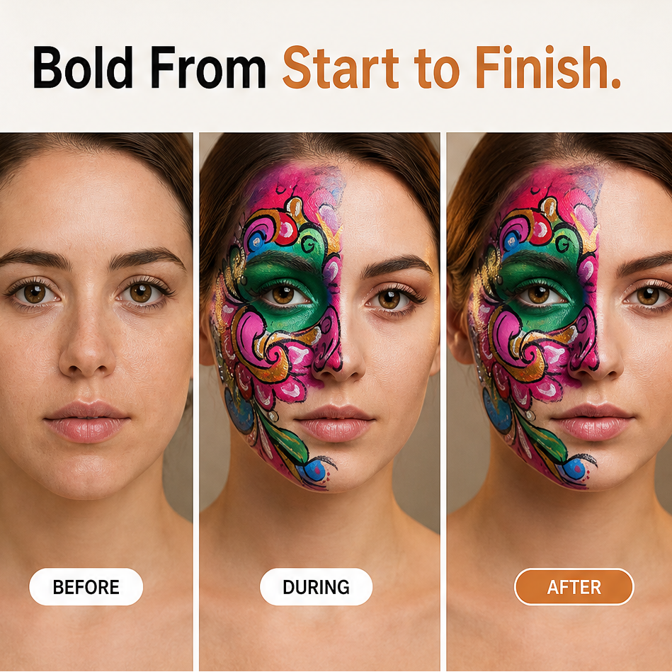 Hueforge – Smooth, Highly Pigmented, Long-Lasting Face Body Paint Palette + 50% OFF features